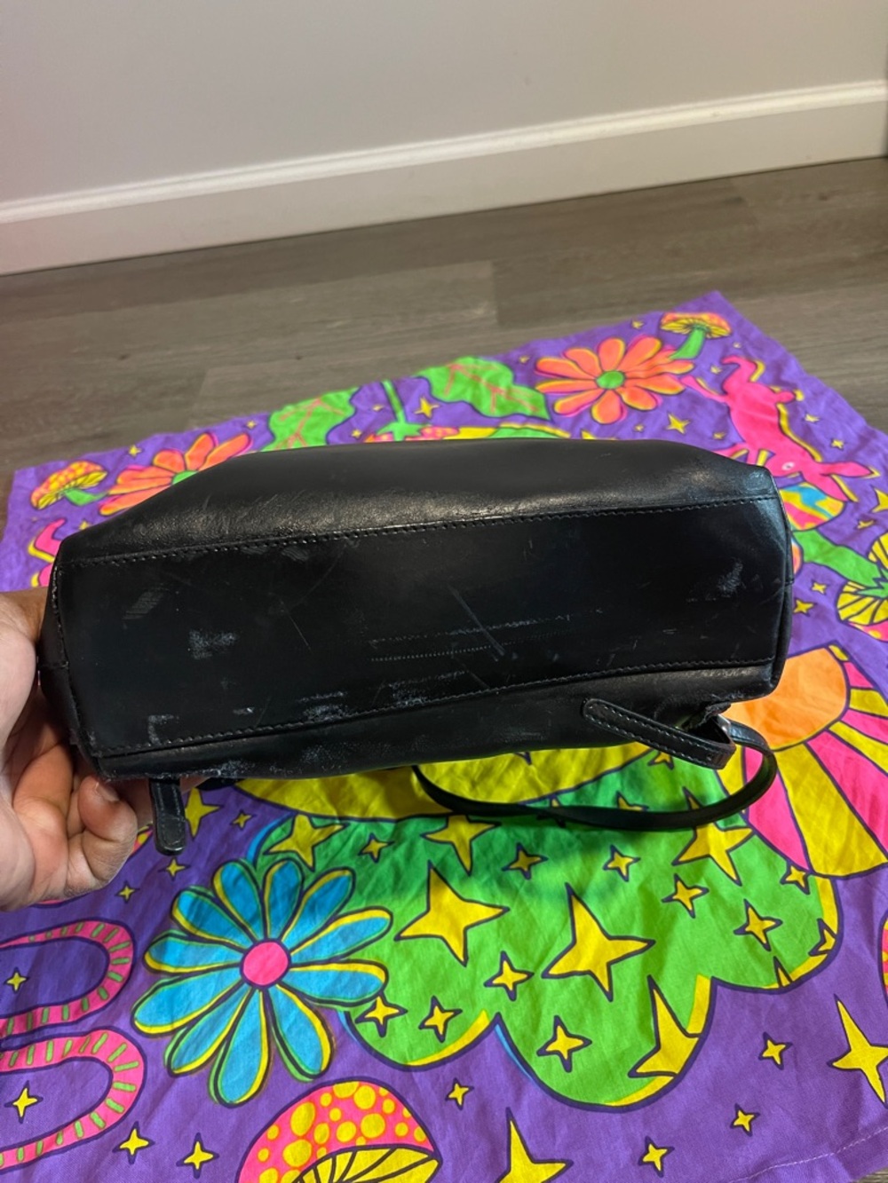 Furla Black Leather Flap Backpack with Top Handle Have Small Damage - Picture 3 of 11